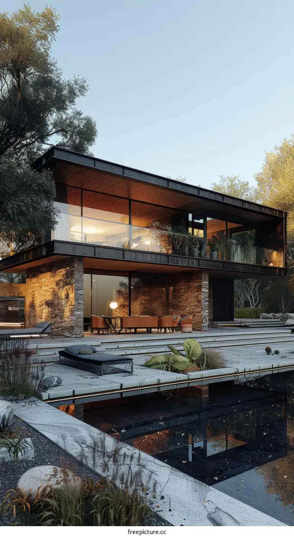 Luxury Minimalist Home with Pool and Terrace