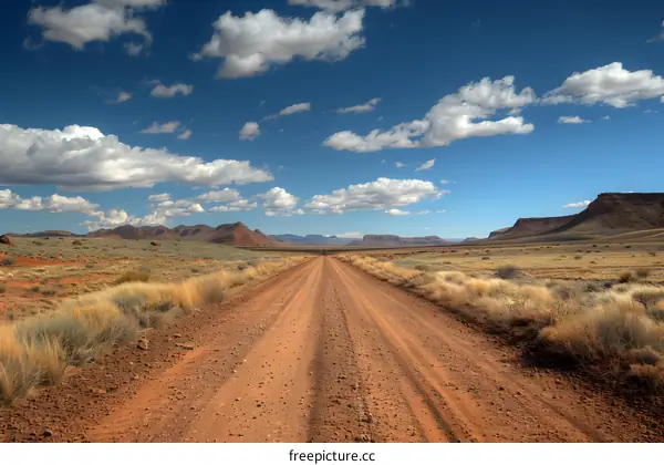 Dirt road through the desert