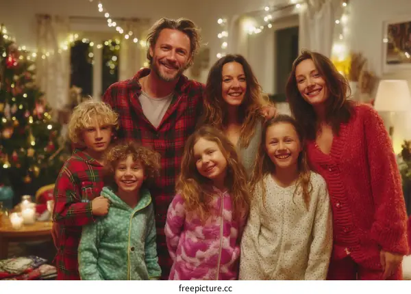 Christmas Family Portrait at Home