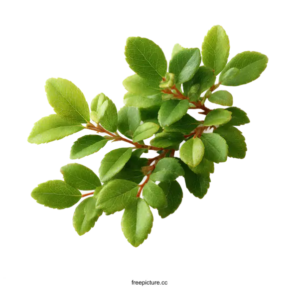 [Transparent Background PNG]Closeup of Fresh Green Leaves on White Background