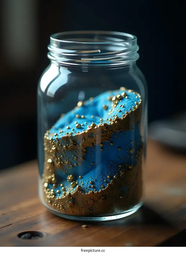 Blue and Gold Sensory Jar