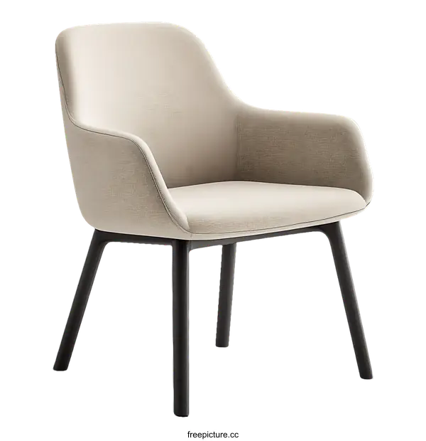 [Transparent Background PNG]Modern Beige Fabric Dining Chair Design