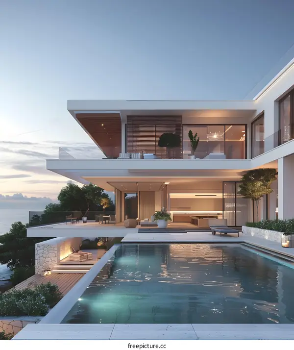 Modern Luxury Villa with Swimming Pool and Ocean View