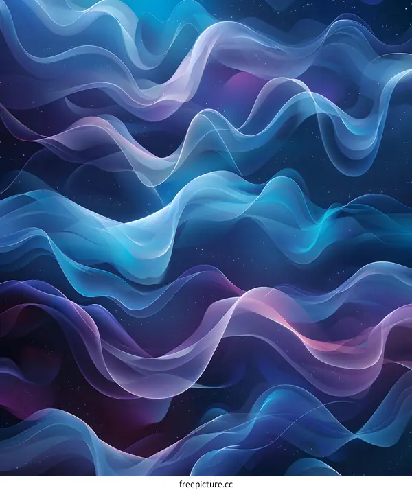 Colorful waves undulate in the night sky