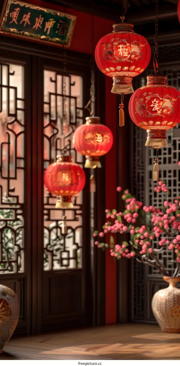 Festive Ambiance: Celebrating Chinese New Year with Red Lanterns