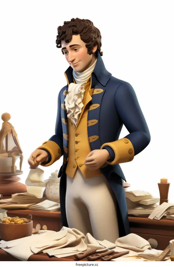 An 18th Century Man in a Blue Coat