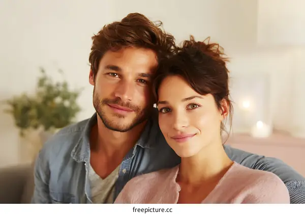 Couple Portrait in Cozy Home