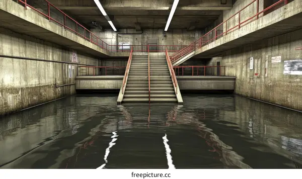 Flooded Underground Concrete Structure