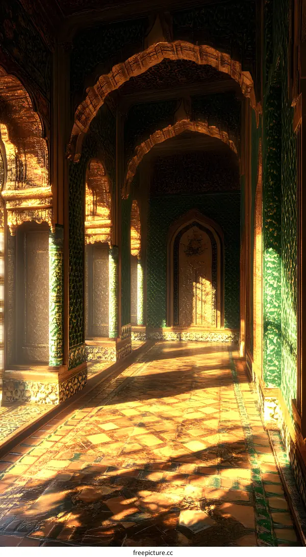 Golden Archway Corridor Interior Design