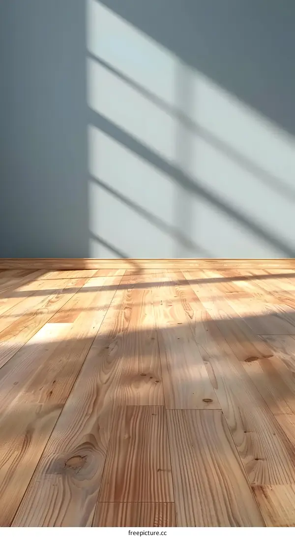 Empty Room with Wood Floor and Light From Window