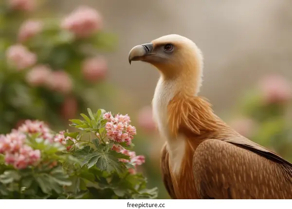 Beautiful Bird of Prey in Lush Garden