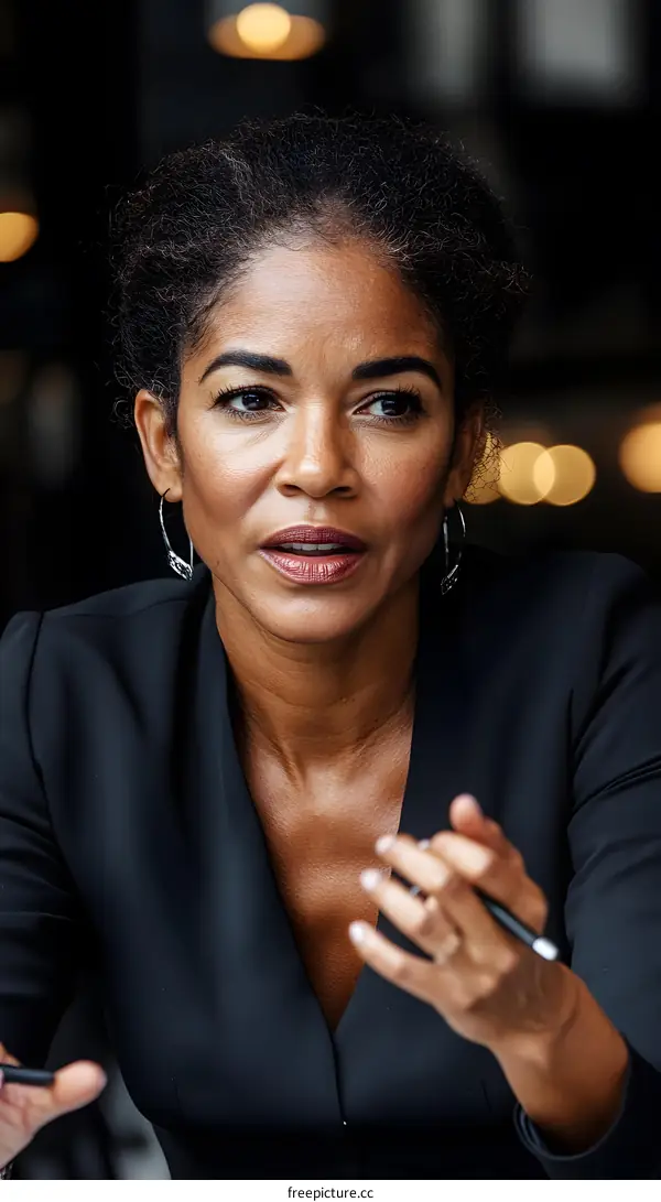 Black Woman Business Leader Talking in Meeting