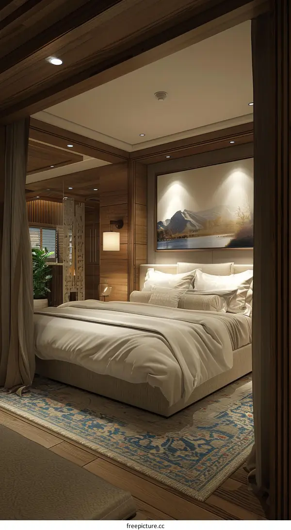 Elegant Wooden Bedroom Interior Design