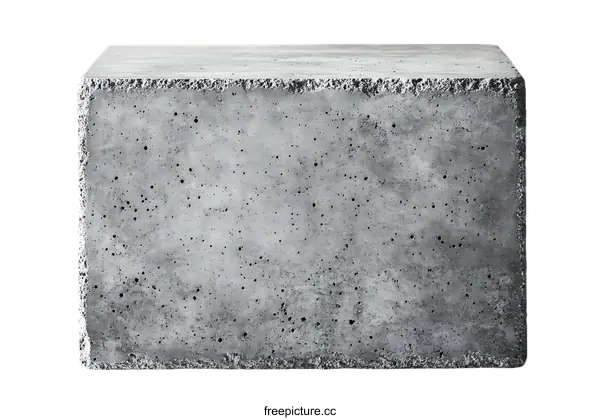 [Transparent Background PNG]Gray Concrete Block Isolated on White Background