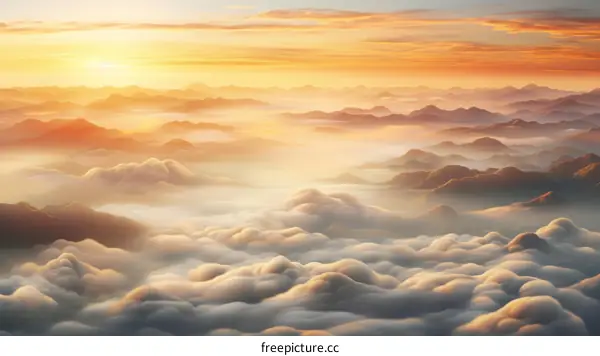 Mesmerizing Dawn Display over Enchanting Mountains