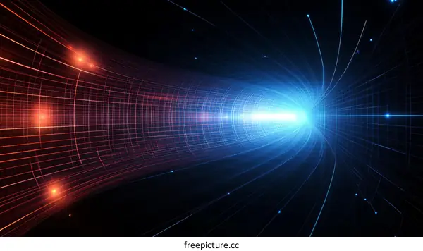 Abstract Digital Tunnel with Light