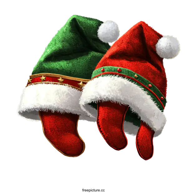 [Transparent Background PNG]Christmas Hats Illustration Two Christmas Hats