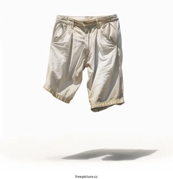 Beige Shorts Isolated on White Background