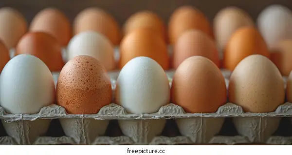 Fresh Farm Eggs in Carton with Center White Egg