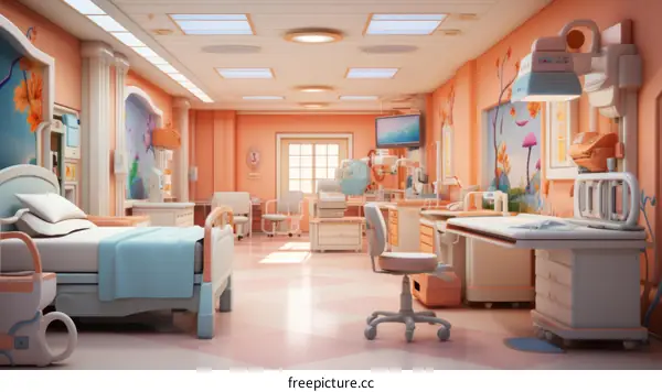 Colorful and Modern Pediatric Hospital Room