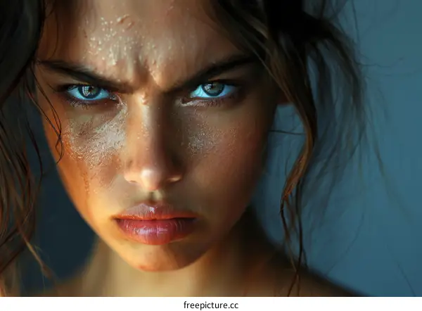 Closeup Portrait of a Determined Woman