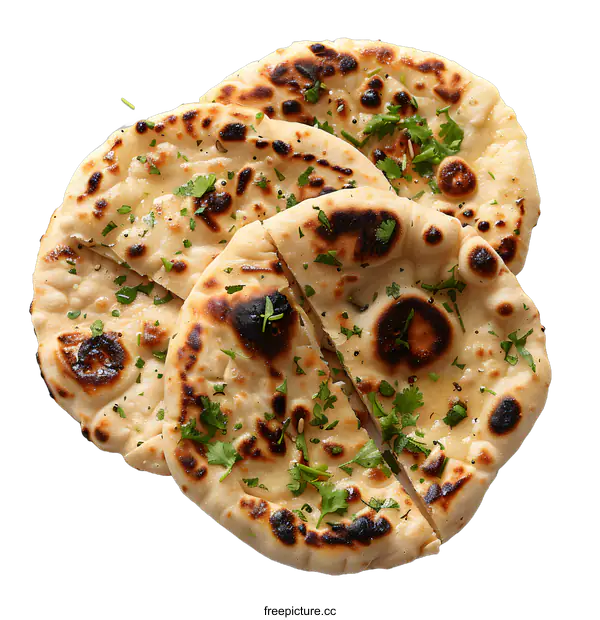 [Transparent Background PNG]Naan Bread on White Background