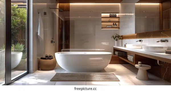 Modern Luxurious Bathroom Design with Natural Elements