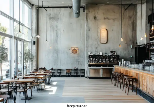 Modern Industrial Cafe Interior Design