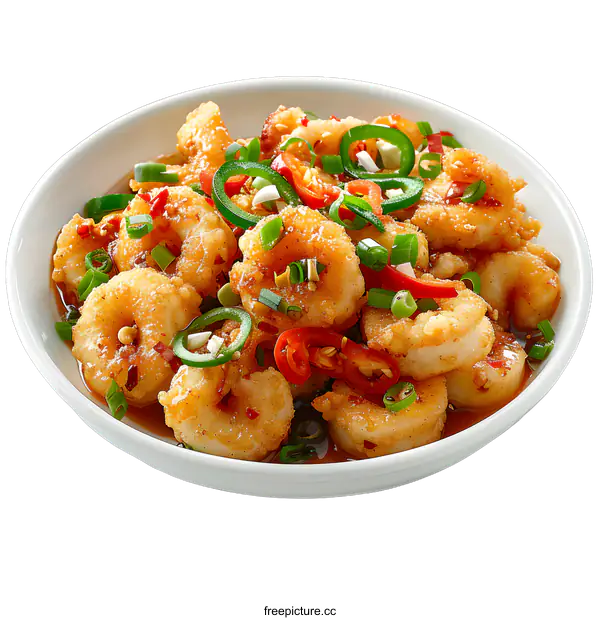 [Transparent Background PNG]Spicy Garlic Shrimp Dish