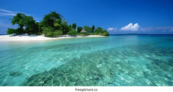 Tropical island with crystal clear water