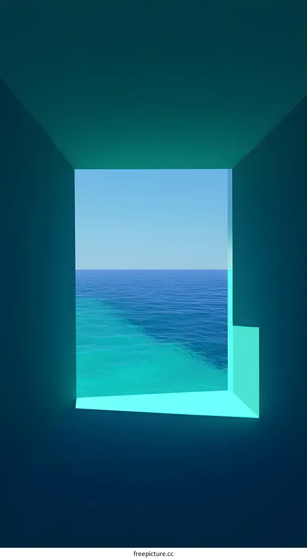 Minimalist Ocean View Through a Window