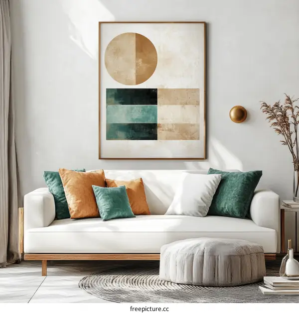 Abstract Geometric Art Print for Modern Living Room