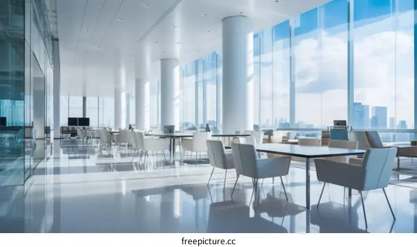 Modern Office Interior With Glass Windows