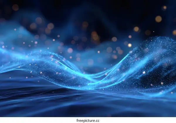 Abstract Blue Digital Wave Illustration