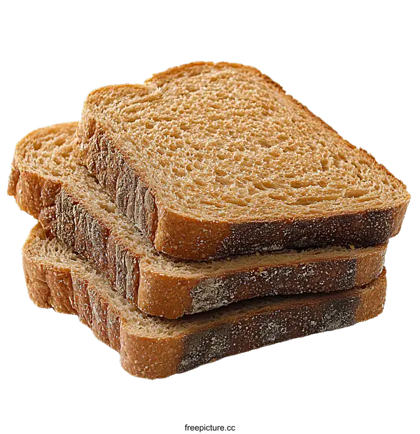 [Transparent Background PNG]Stacked Slices of Whole Grain Bread