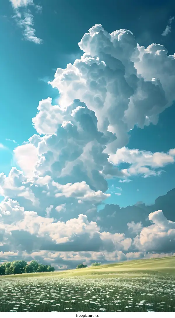 White Clouds in the Blue Sky