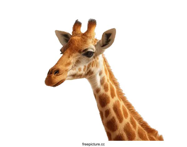 [Transparent Background PNG]Closeup of a Giraffes Head and Neck