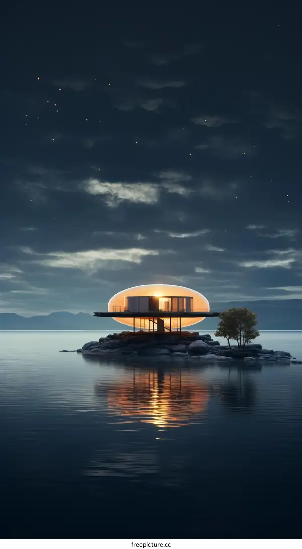 futuristic lakeside house design surrounded by mountains and trees