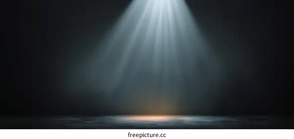 Spotlight Empty Stage Dark Room Scene