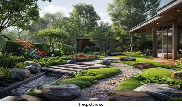 Modern House with Beautiful Garden