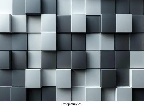 Abstract 3D Black and White Cube Background