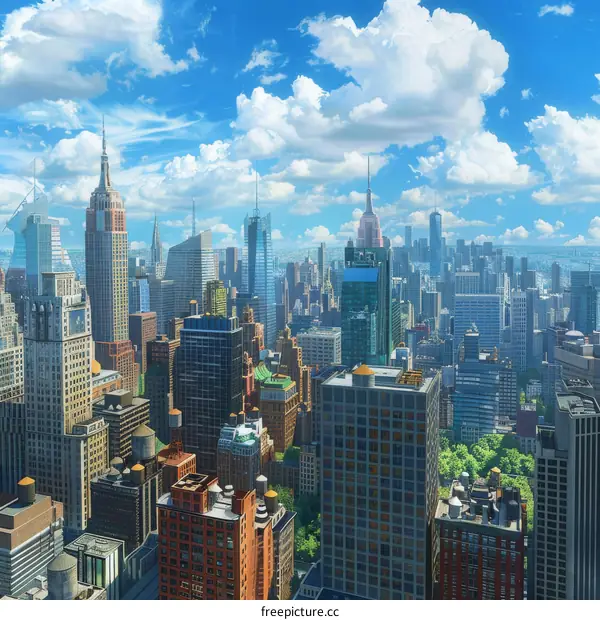 Cityscape Illustration of Modern New York