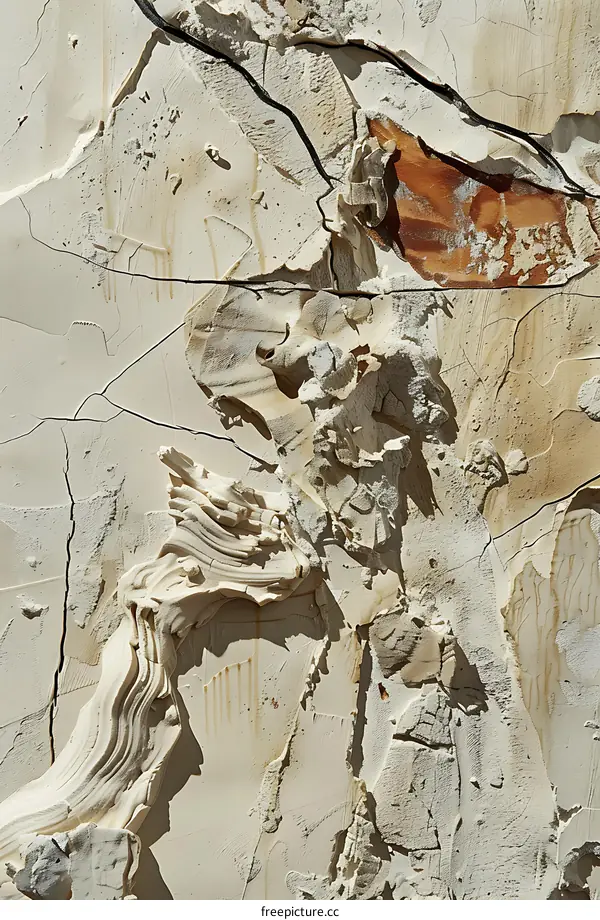 Abstract Art with Cracked White Surface