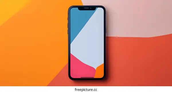 Modern Smartphone with Abstract Design Wallpaper