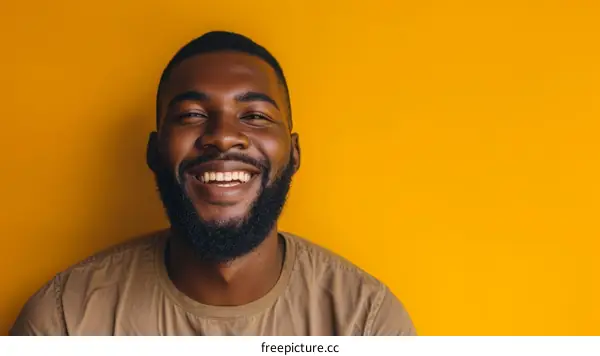 Happy African American man smiling