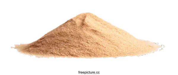 [Transparent Background PNG]Pile of Beige Powder Isolated on White Background