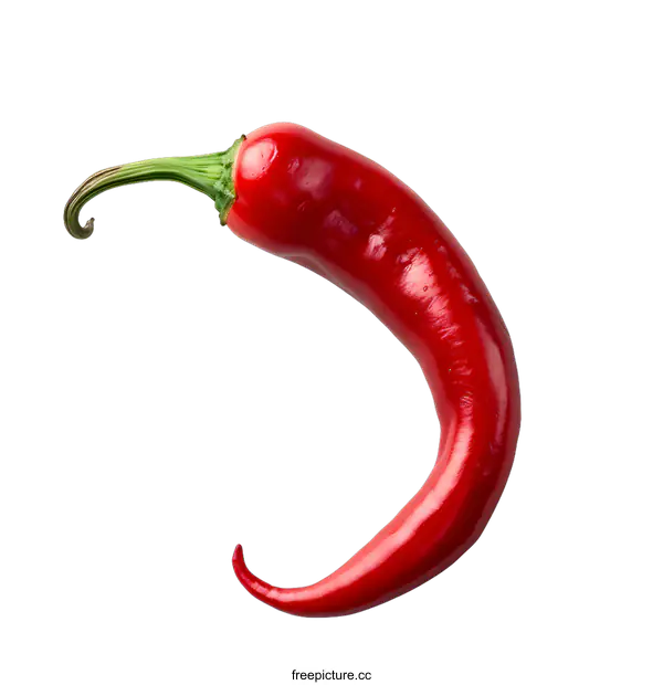 [Transparent Background PNG]Single Red Chili Pepper on White Background