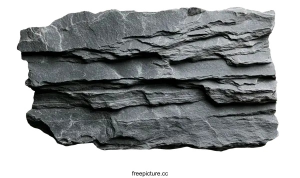 [Transparent Background PNG]Closeup of a Dark Gray Slate Rock
