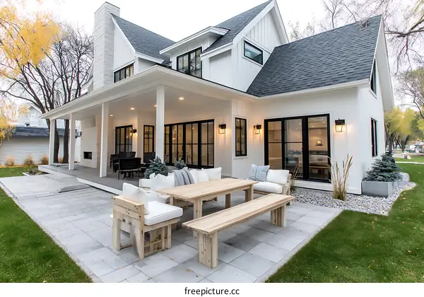 Modern Farmhouse Backyard Patio Design