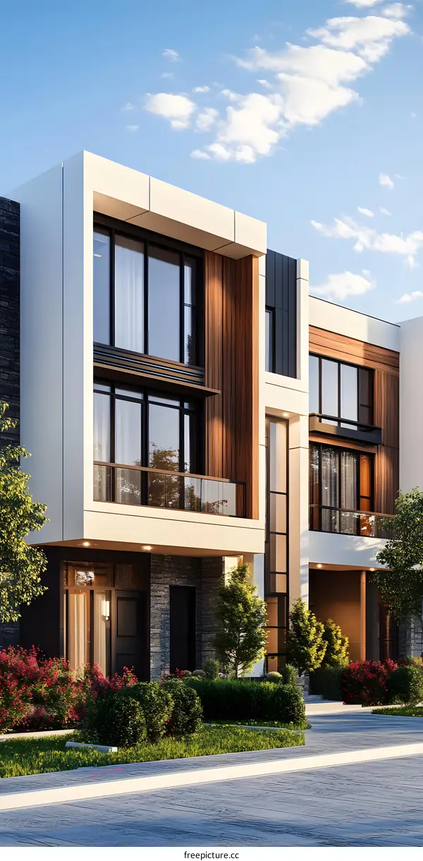 Modern Minimalist House Design With Wood And Stone Exterior